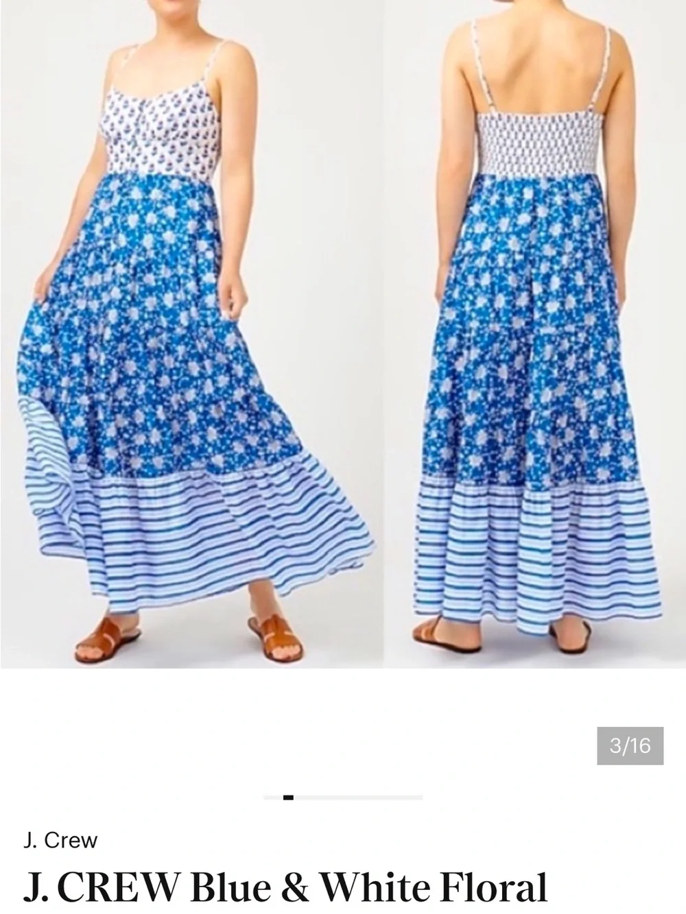 JCrew Button Front Maxi Dress in Mixed Block Print - Picture 5 of 10
